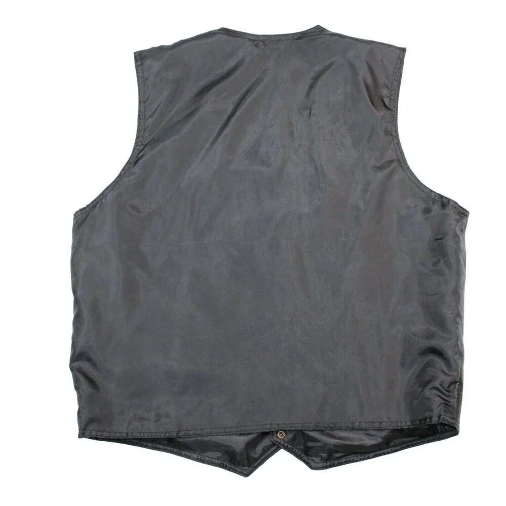 Leather Black Patchwork Motorcycle Vest WW II Embroidered Patch Veteran Military - Picture 2 of 9